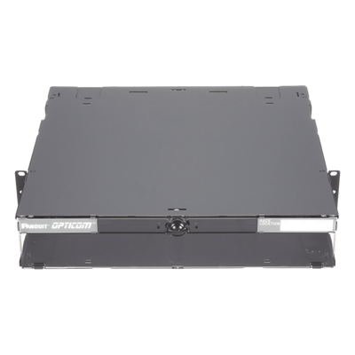FCE2U - Panel de Distribución de Fibra Óptica / 2 UR / 192 Fibras / 8 Placas FAP o FMP / Bandeja Deslizable e Inclinable / Rack 19"