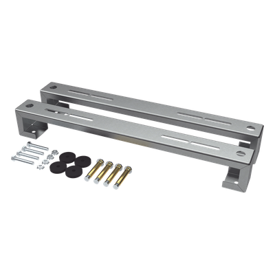 ZT-MPF-180 - Base para Unidad Externa Minisplit / Capacidad 1 a 3 Toneladas / Ajustable en Altura y Ángulo / Acero Galvanizado y Aluminio / Sistema Antivibraciones