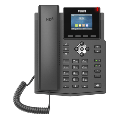 X3SPPRO - Teléfono IP / 4 Líneas SIP / Pantalla LCD 2.4" Color / PoE / Audio HD / Conferencia 6 Participantes