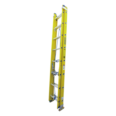 SYS-EEFV224 - Escalera de Extensión / Fibra de Vidrio y Aluminio / 24 Escalones / 6.4 m (21 ft) / Carga 102 kg / Tacones Antideslizantes