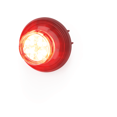 CD9012RW - Estrobo Oculto LED / 12 LEDs / Rojo/Claro / 12-24 V DC / Bisel Negro / Lente Transparente / 0.39 ft Perfil Bajo