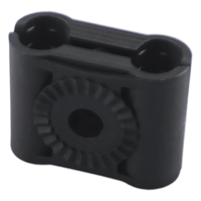 CB-38 - Sujetador Plástico para Cable Coaxial / Doble Canal / 3/8" (9.5 mm) a 11 mm / Varilla Roscada 3/8" o M10 / Paquete de 10