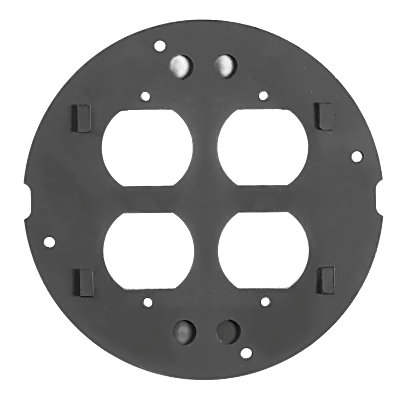 HUB-S1SP-DU - Sub-Placa / Duplex Doble / Aluminio Fundido / Acabado Negro en Polvo / Montaje Empotrado.
