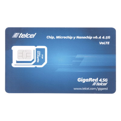 SIM6GBTELCEL - SIM de Datos / 6 GB Mensual / 12 Meses de Servicio / 3G/4G / Roaming EE.UU. y Canadá