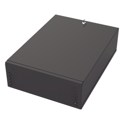 GABVID4R3 - Gabinete Metálico para DVR/NVR / Acero Calibre 20 / 525x180x677 mm / Chapa con Llave / Compatible Ventilador 120 mm / Fijación Mesa o Escritorio