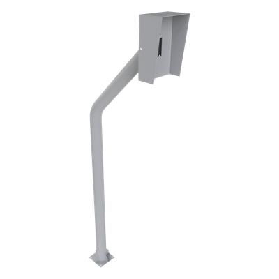 BAS-POS-RFID - Base Tubular para Lectora RFID / Acero Calibre 14-16-18 / 1206 mm (3.96 ft) de Alto / 3.3 kg / Pintura Electrostática Gris Mate / Anclaje Barrenancla Incluido