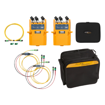 CFM-S-ADD - Kit de Certificación Fibra Óptica Monomodo / Módulos MPO12 / Adaptadores LC y MPO16 / Cables de Referencia / Maletín de Transporte