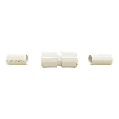 DX-43-020 - Cople de Unión IP67 / Tubería Rígida 20 mm (3/4') / Libre de Halógenos / Auto-Extinguible / Sin Pegamento / Hermético