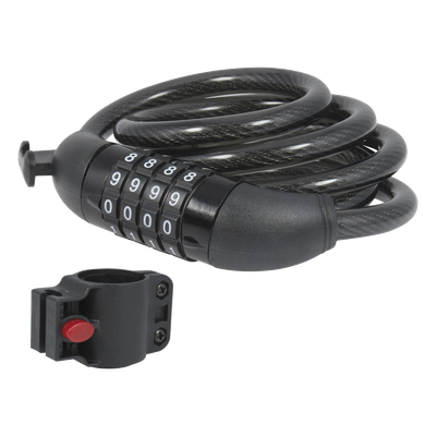 SYS-15CN - Candado de Cable con Combinación / 4 Pines / 10,000 Códigos / Cable 120 cm (3.9 ft) / Nivel de Seguridad 3 / Acero Trenzado con PVC
