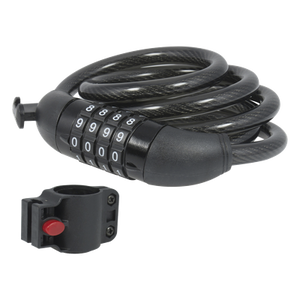 SYS-15CN - Candado de Cable con Combinación / 4 Pines / 10,000 Códigos / Cable 120 cm (3.9 ft) / Nivel de Seguridad 3 / Acero Trenzado con PVC