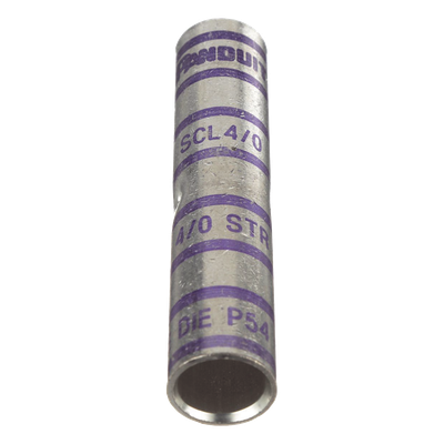 SCL4/0-X - Empalme de Compresión a Tope / Barril Largo de Cobre / Cable 4/0 AWG / 1 Pieza