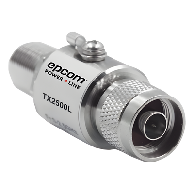 TX-2500-L - Protector de Línea Coaxial, tipo tubo de gas y paso de C.D., para 0-2.5 GHz, 750W y 0.2 dB de Perdida por Inserción