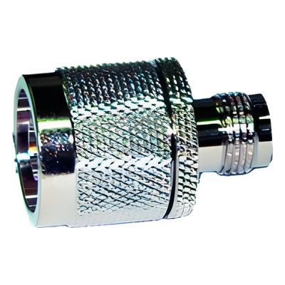 RFT-1233 - Adaptador RF en Línea / TNC Hembra a N Macho / Cuerpo Bronce Niquelado / Contacto Oro / Aislante Teflón