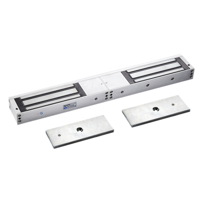 MAG1200DLED - Chapa Magnética Doble para Aplicación en Puertas de Doble Hoja. 1200 lbs(x 2). LED
