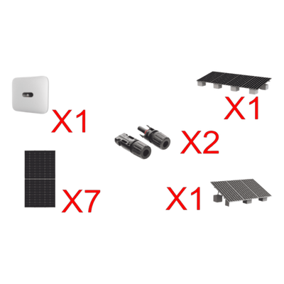 SUN20004KTKIT - Kit Solar Interconexión / 4 kW / 220 Vca / 7 Módulos 645 W / Montaje Incluido