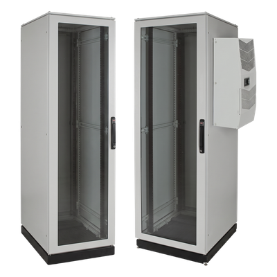 PDCP2078GAC - Gabinete de Telecomunicaciones / 700 mm Ancho (2.3 ft) / 800 mm Profundidad (2.6 ft) / 42 UR / NEMA 12 / Compatible Aire Acondicionado G28 / Gris Claro