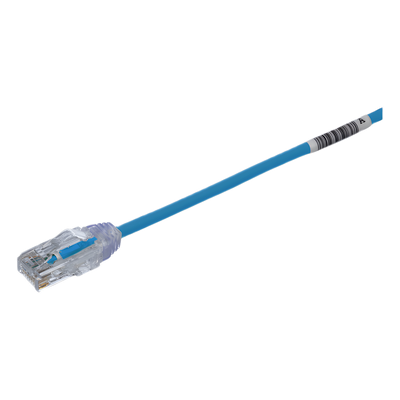 UTP28SP0.5MBU - Cable de Parcheo Cat6 / UTP / 28AWG / Diámetro Reducido 3.8 mm / 0.5 m (1.64 ft) / Azul / LSZH-CM / PoE Tipo 3-4
