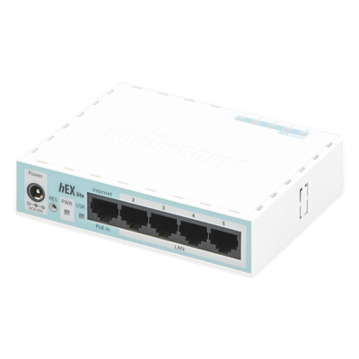 RB750R2 - Mikrotik hEX lite router Blanco