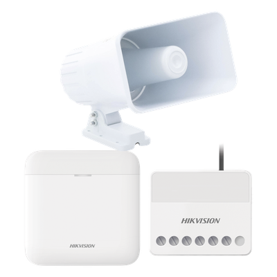 AXPRO-KIT-SIRENA-C - Kit de Alarma Inalámbrico / 48 Zonas / Sirena Exterior 30W IP65 / Relevador 0-36 VDC / Comunicación 433 MHz / AES-128