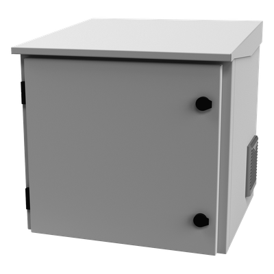LP-FORTE-09U-R3 - Gabinete Exterior IP / Rack 19" 9UR / Ventilador con Termostato / Acero Galvanizado / Montaje Poste, Torre o Pared
