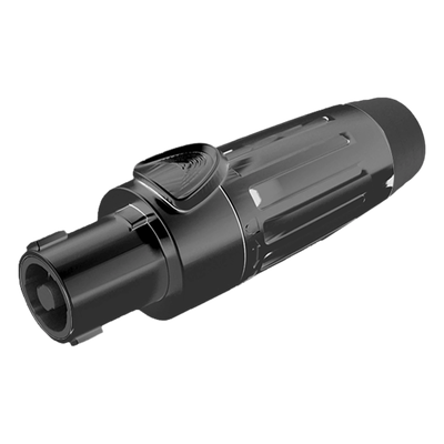 SLDF4-B - Conector Speakon Hembra / 4 Polos / 30 A / IP54 Acoplado / Carcasa Metálica Negra / AWG10
