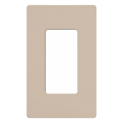 SC1TP - Placa de Pared / 1 Espacio / Diseño sin Tornillos / Perfil 7.6 mm / Acabado Satinado Taupe / Compatible con Controles Designer