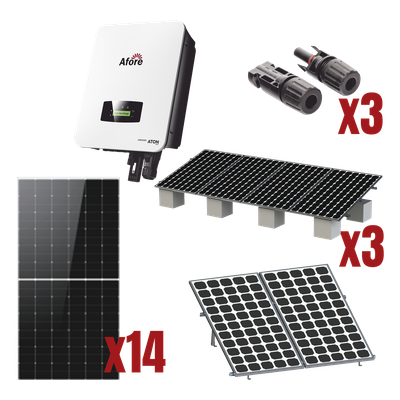 HNS8000TLKIT1 - Kit Solar de Interconexión / 8 kW / 220 Vca / Inversor On-Grid / Montaje e Instalación Incluidos