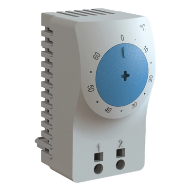 ATEMNOC - Termostato para Gabinete Eléctrico / Control de Temperatura en °C / Sensor Bimetálico / Riel DIN 35 mm / Terminales AWG 14