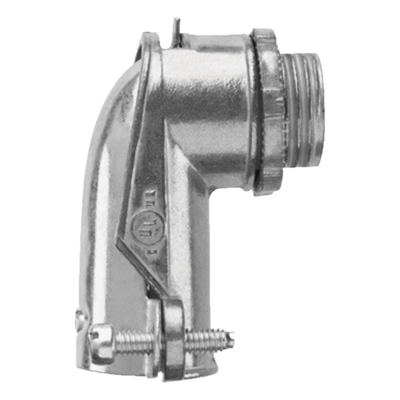 ANC-FXC38 - Conector Curvo para Tubo Flexible / 3/8" (10 mm) / Diámetro 30 mm / Largo 46 mm / Acabado Resistente a Corrosión