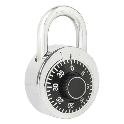 SYS-L26S50NGB - Candado de Combinación / Cuerpo 50 mm / Seguridad Nivel 3 / Combinación de Disco 3 Pasos / Gancho 7.5 mm / Acero Cromado