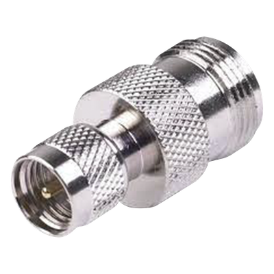 RFU-620 - Adaptador en Línea, de Conector Mini-UHF Macho a N Hembra, Níquel/ Oro/ Teflón.