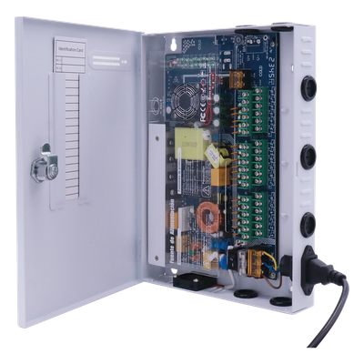 XP18DC20HD - Fuente de Poder CCTV / 18 Canales / 20 A / 200 W / Voltaje Ajustable 11-15 VCC / Filtro de Ruido por Canal / Operación -20°C a 70°C
