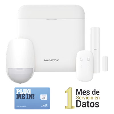 DS-PWA48-KSD - Kit de Alarma Inalámbrico / 48 Zonas / GSM 3G/4G / Wi-Fi 2.4 GHz / Cifrado AES-128 / 433 MHz / Batería de Respaldo