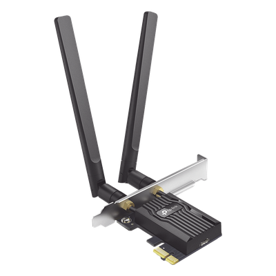 ARCHER-TX55E - Adaptador PCIe Wi-Fi 6 / AX3000 Mbps / Doble Banda 2.4/5 GHz / MU-MIMO 2x2 / Bluetooth 5.2 / WPA3 / Antenas 2 dBi / Perfil Bajo y Completo