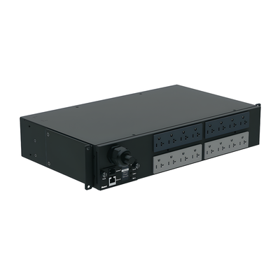 P16D12M - PDU Monitoreable / 16 Salidas 5-20R / Entrada NEMA L5-30P / Horizontal 19 in / 120 Vca / 30 A / 2 UR