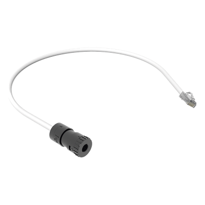 FC-ICCP0.5MWH - Cable de Conexión en Campo Jack a Plug RJ45 / Cat 6A / CMP Plenum / 0.5 m (1.64 ft) / Blanco