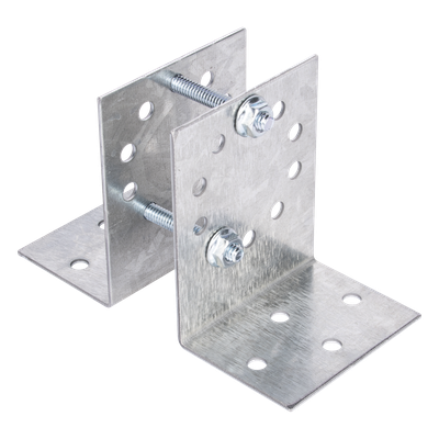 BASESYSPOST-R2 - Base Multiposición para Postes / Acero Galvanizado Cal. 12 / Fijación Directa a Concreto / Kit de Tornillería Incluido / 0.36 kg