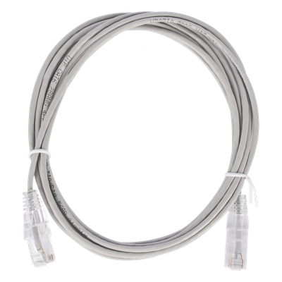 LP-UT6-200-GY28 - Cable de Parcheo Slim UTP Cat6 / 2 m (6.56 ft) / 28 AWG / 1 Gbps / RJ45 / Gris