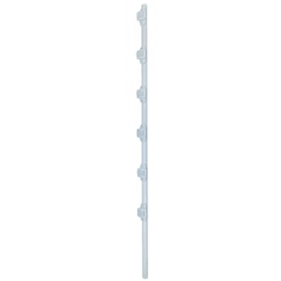 SF-POST-6W - Poste de Paso para Cerca Eléctrica / Tubo de Acero Galvanizado / 6 Aisladores / 1.4 m (4.6 ft) / Diámetro 25 mm (1 in) / Pintura Blanca Exterior
