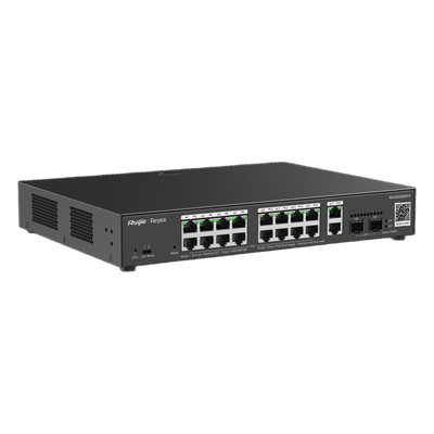 RG-ES220GS-P - Switch PoE Administrable / 16 Puertos Gigabit PoE+ / 2 SFP 1Gb / 250W / 40 Gbps / Gestión en la Nube