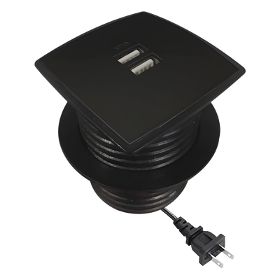 USB-MULTYB - Caja Cuadrada Multy USB / 2 Puertos USB 5V/2A / Cable 1.5m (4.9 ft) / ABS V0 Ignífugo / NOM-ROHS-UL94