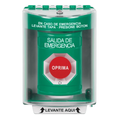 SS2181EX-ES - Botón de Salida de Emergencia / Acción Mantenida / Cubierta de Policarbonato / Bocina Integrada / Superficie con Espaciador