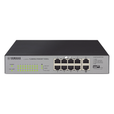 SWR2100P10G - Switch PoE / 10 Puertos / Gigabit / 20 Gbit/s / 9 Puertos PoE+ 30W / 70W Total / Sin Ventilador / Optimizado Dante