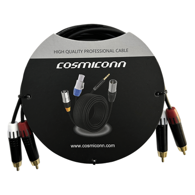 CRC03-2RM-2RM-2-001 - Cable de Audio 2 RCA a 2 RCA / Conectores Negros / Diferenciadores Rojo y Blanco / 2 m (6.56 ft)