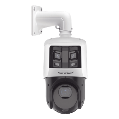 DS-2SE4C425MWG-E/26(F0) - PTZ IP TandemVu / 4 Megapixel PTZ + 6 Megapixel Panorámica / Zoom Óptico 25x / IR 100 m (328.1 ft) / WDR 120 dB / PoE+ / IP66