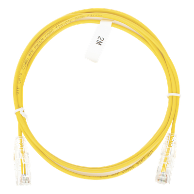LP-UT6-200-YE-28 - Cable de Parcheo Slim UTP Cat6 / 2 m (6.56 ft) / 28 AWG / Amarillo / 1 Gbps