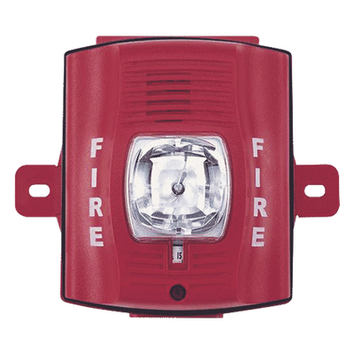 P2RH-K - Sirena Estrobo Para Exterior De Dos Hilos Color Rojo Montaje Pared