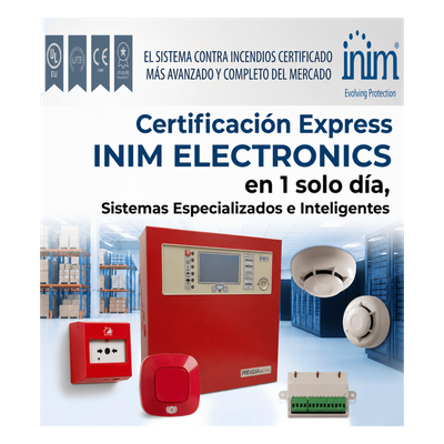MASTERINIM - Certificación Presencial / Sistemas de Detección de Incendio / 8 Horas / Kit con 8 Componentes / Normativa NFPA y UL