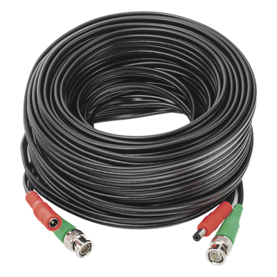 DIY-20M-HD - Cable Coaxial Siames / BNC RG59 + Alimentación / 20 m (65.62 pies) / 100% Cobre / 4K / Interior-Exterior