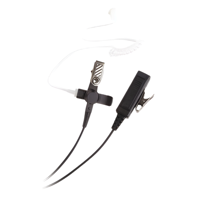 TX-880-H02 - Micrófono-Audífono / 2 Cables / Tubo Acústico Grado Médico / PTT Separado / Conector Multipin
